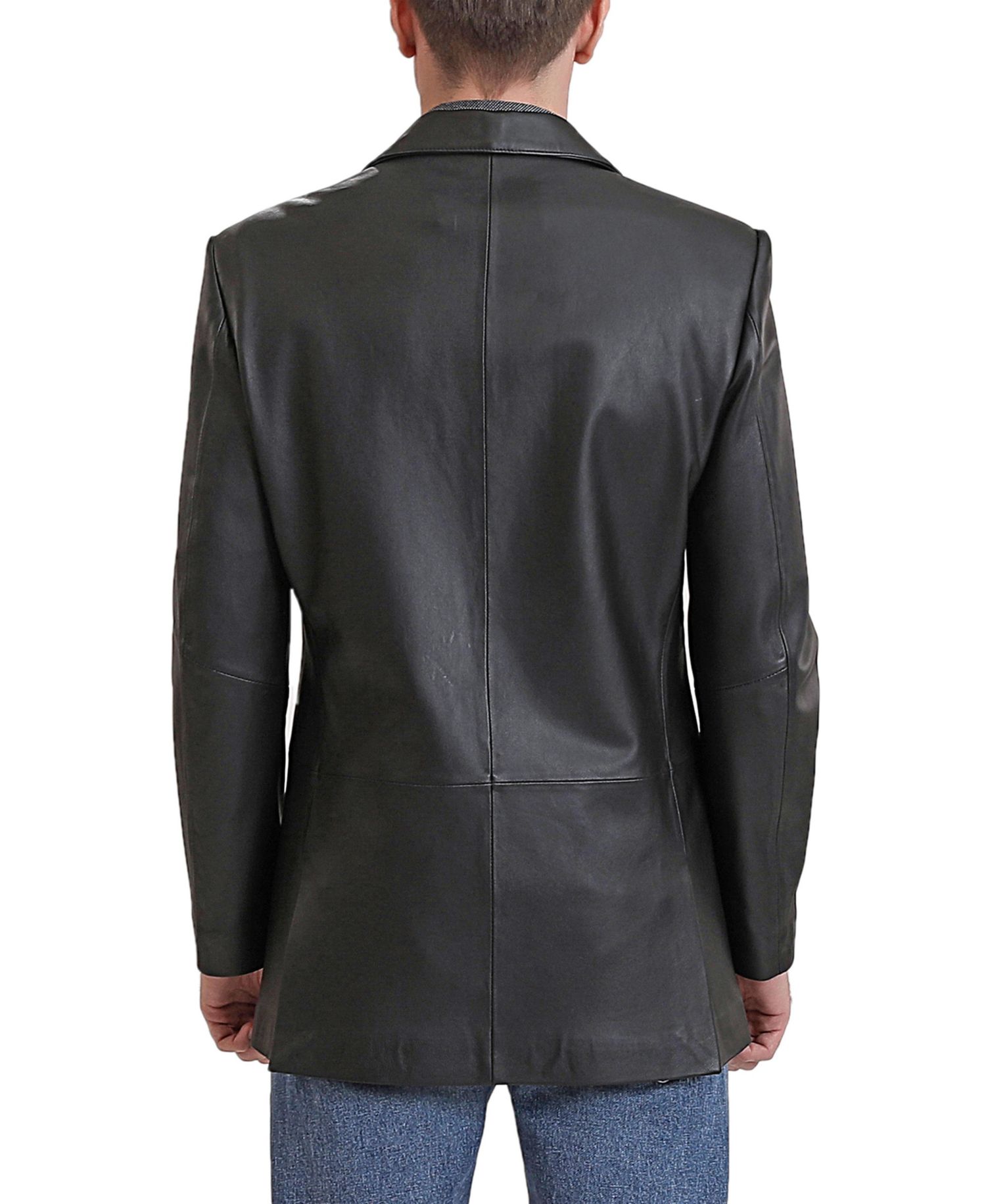 Men's Leroy Three-Button Leather Blazer
