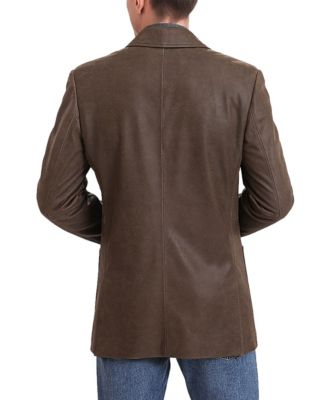 Men Luke 2-Button Distressed Leather Blazer