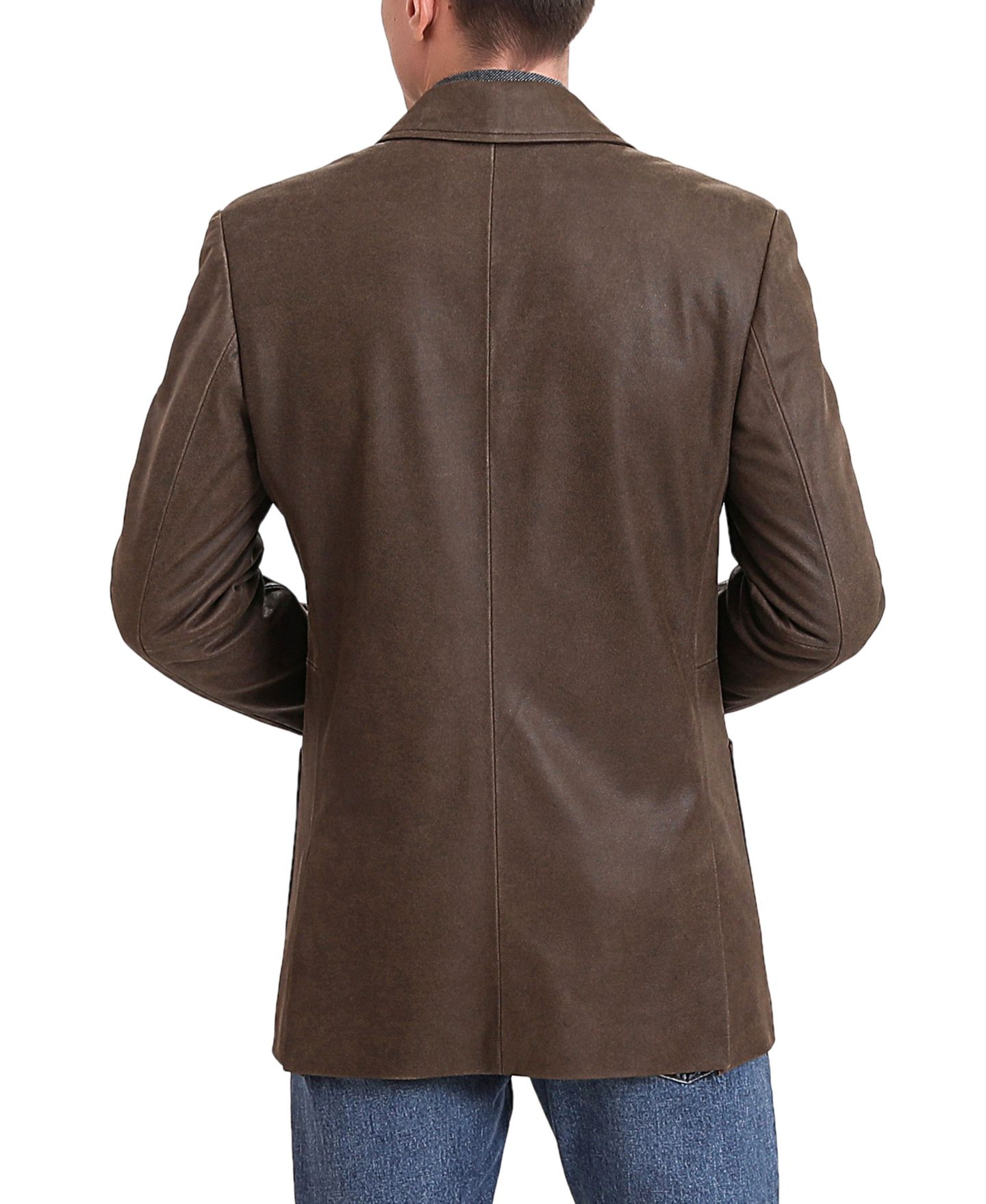 Мужской пиджак BGSD Men Luke 2-Button Distressed Leather Blazer, цвет: Коричневый — фото 3
