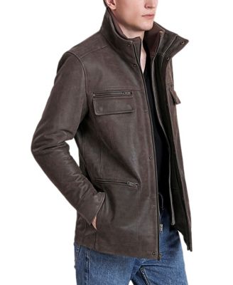 Men's Men Austin Distressed Leather Hipster Jacket