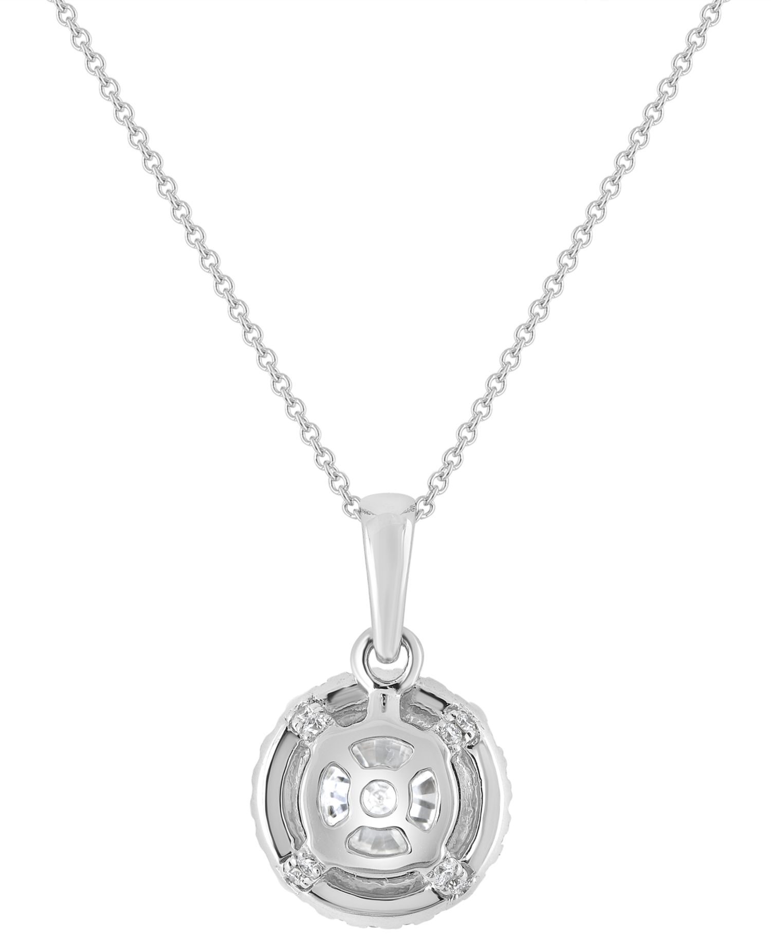 Badgley Mischka Certified Lab Grown Diamond Halo 18" Pendant Necklace (2 ct. t.w.) in 14k Gold