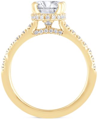 Badgley Mischka Certified Lab Grown Diamond Oval Engagement Ring (2-1/2 ct. t.w.) in 14k Gold