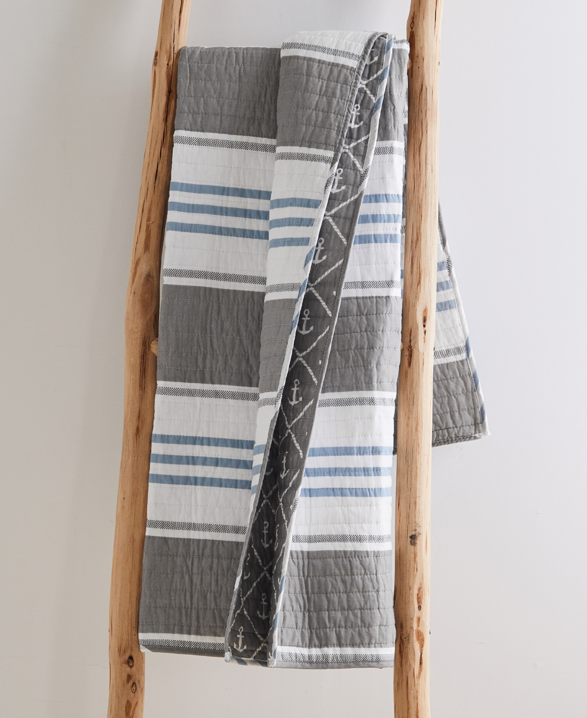 Levtex Provincetown Reversible Quilted Throw, 50" X 60" In Gray