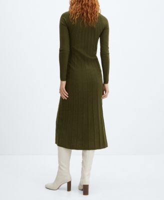 Women's Perkins-Neck Ribbed Dress