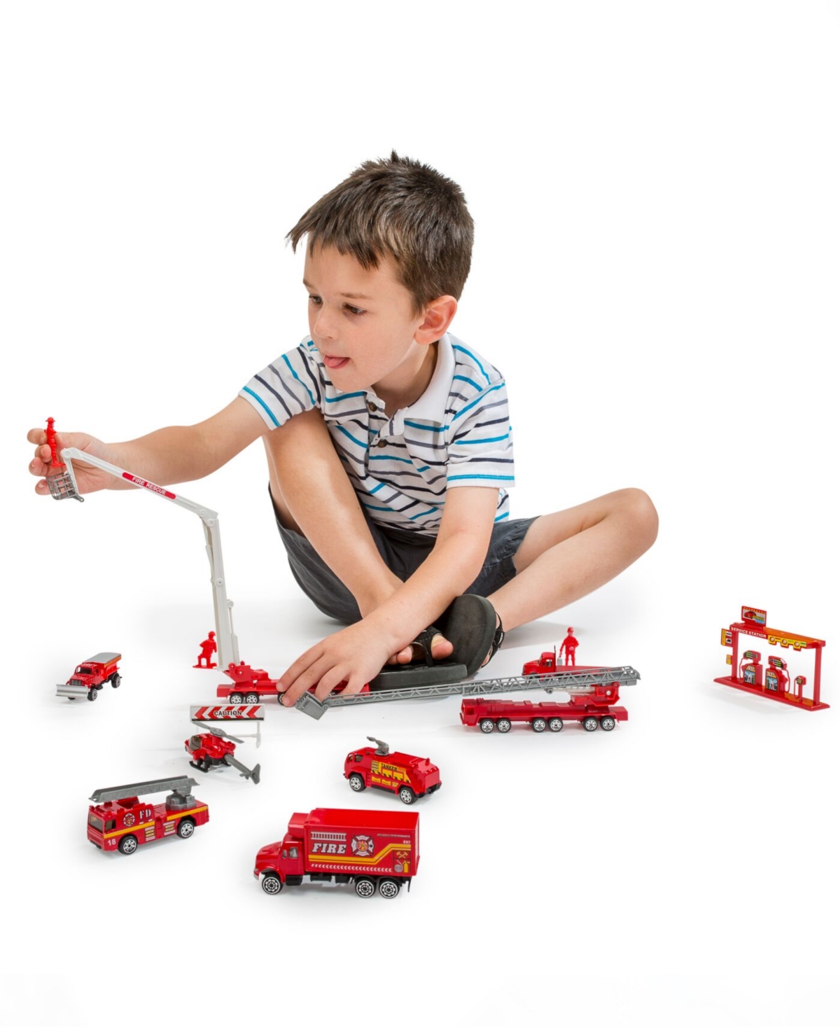 Shop Big Daddy - Mini Fire Rescue Vehicles, 40 Pieces Set In Multi Colored