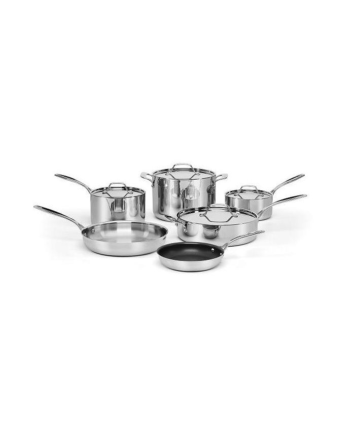 Cuisinart Custom-Clad 5-Ply Stainless Steel 10 Piece Cookware Set - Macy's