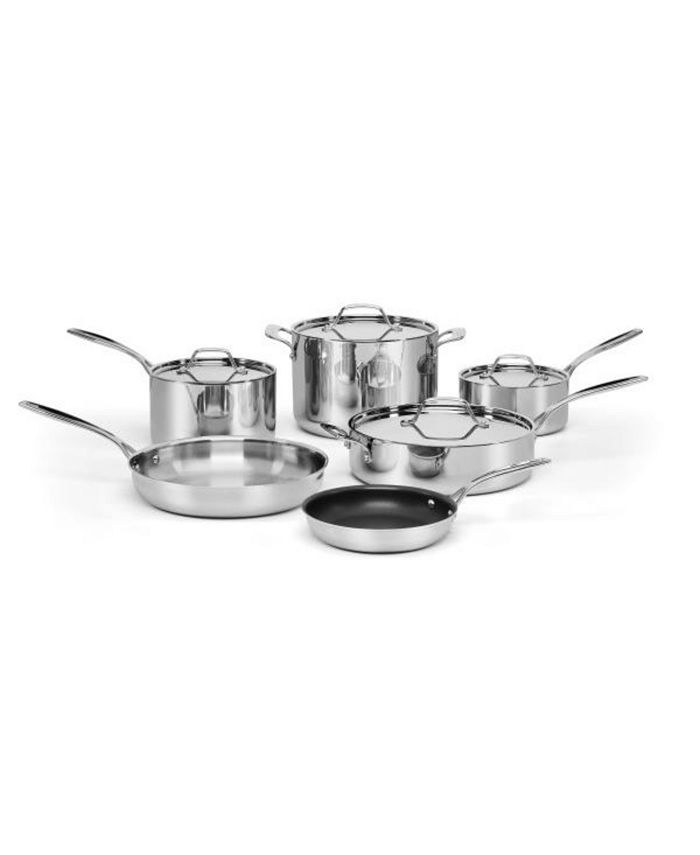 Cuisinart Custom-Clad 5-Ply Stainless Steel 10 Piece Cookware Set - Macy's