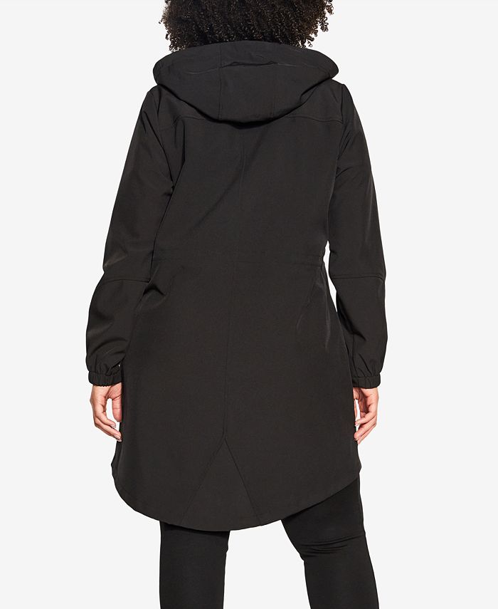 AVENUE Plus Size Longline Weatherproof Hood Jacket Macy's