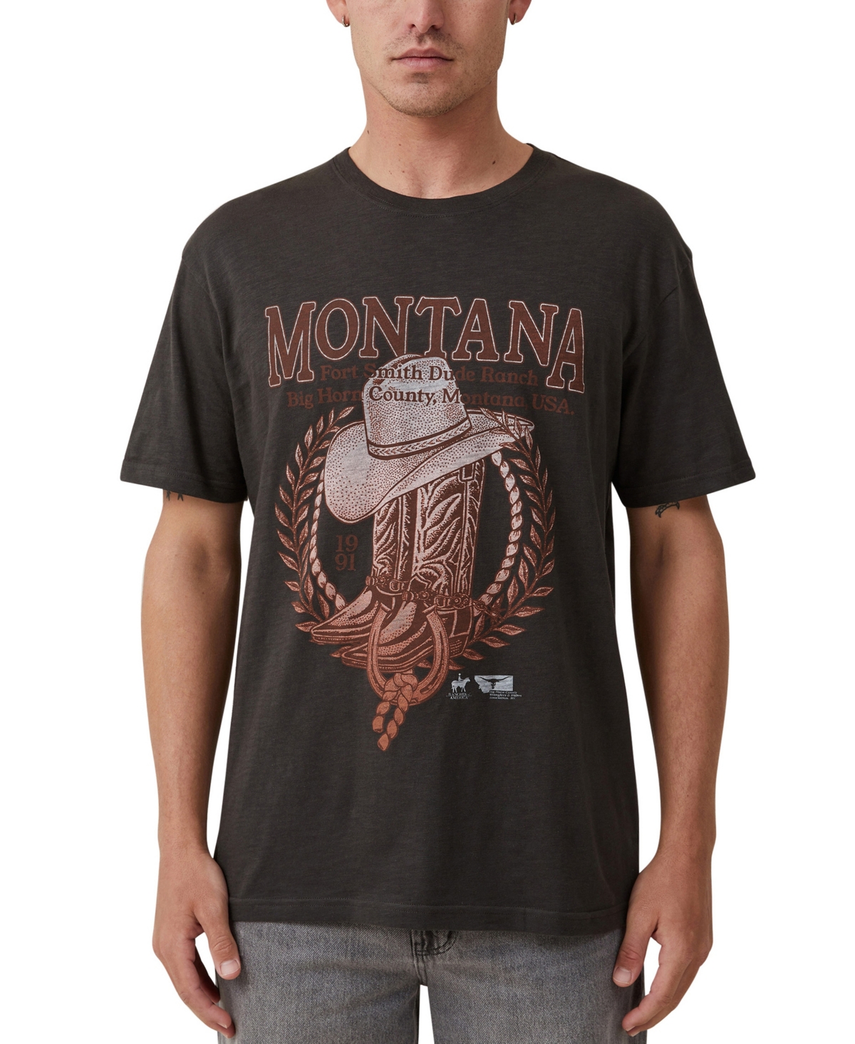 Cotton On Men's Loose Fit Graphic T-shirt In Black