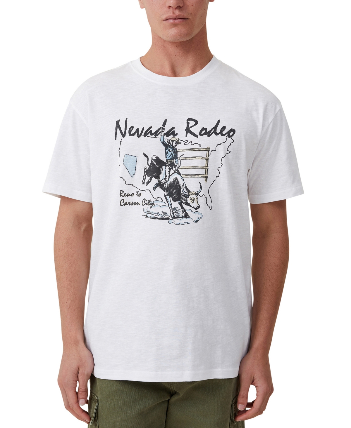 Cotton On Men's Loose Fit Graphic T-shirt In White,nevada