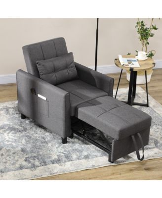 3-in-1 Convertible Chair Bed with Adjustable Backrest,