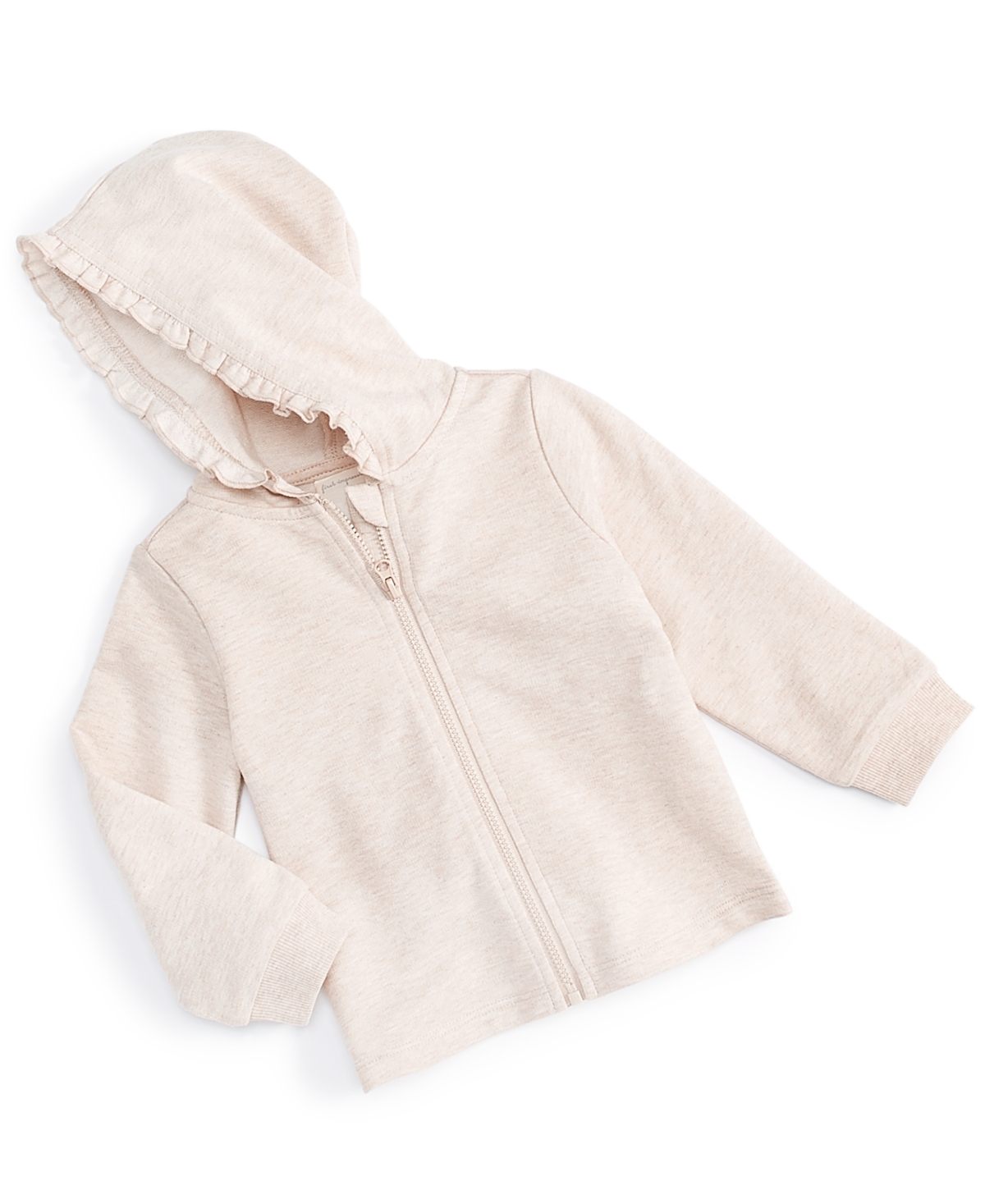 First Impressions Baby Girls Heather Hoodie, Created For Macy's In Wild Oat Hthr