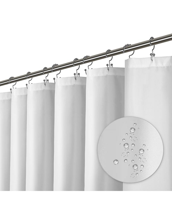 Liba Cloth Fabric Shower Curtain, Heavy Duty Waterproof - 72 W x 84 H White - White