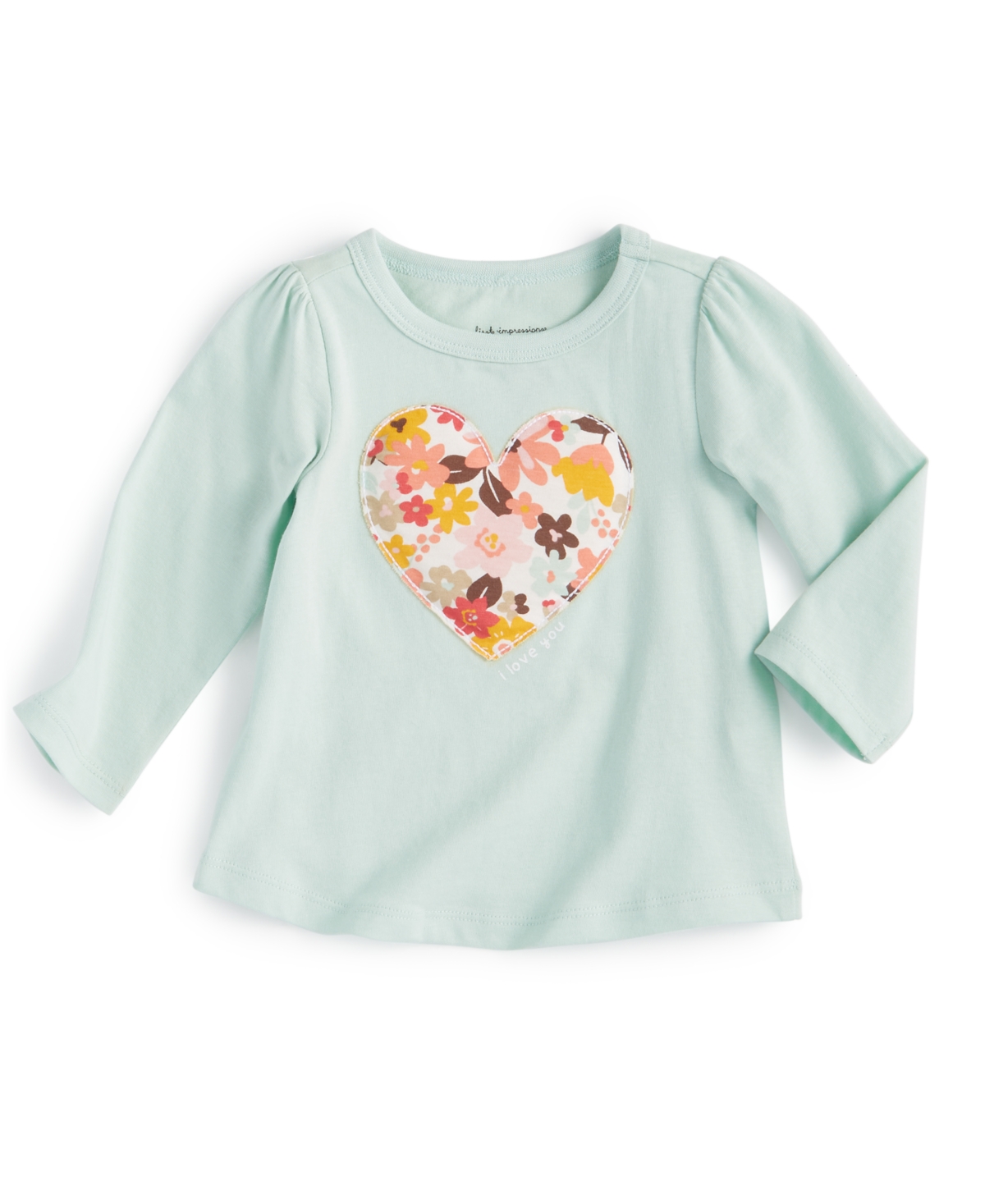 First Impressions Kids' Toddler Girls Happy Heart Patch Shirt, Created For Macy's In Fuzzy Green