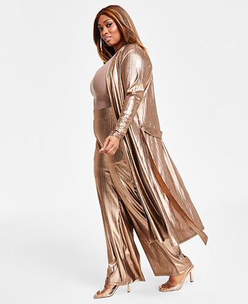 Metallic top duster coat