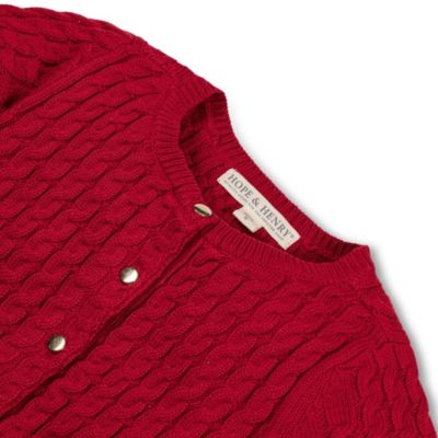 Baby Girls Long Sleeve Classic Cable Cardigan Sweater