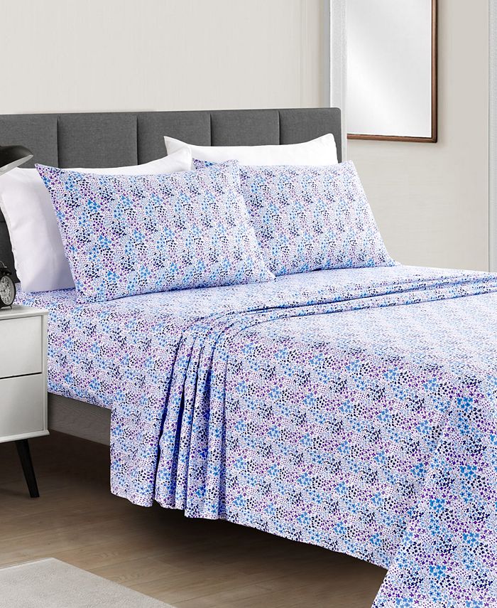 Fairfield Square Collection Sunham Microfiber Printed 4Pc. Sheet Set