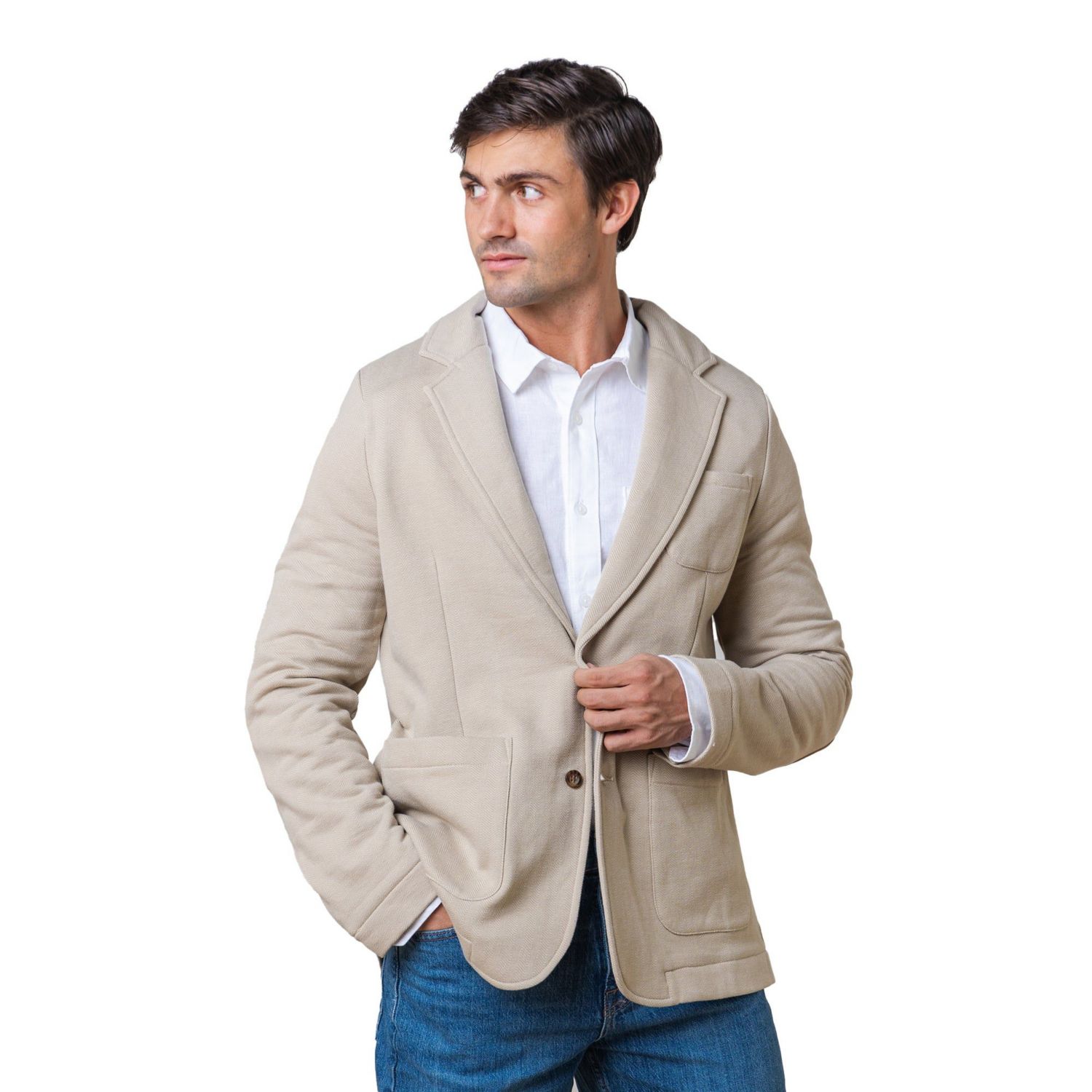 Men's Hope and Henry Fleece Blazer with Elbow Patches