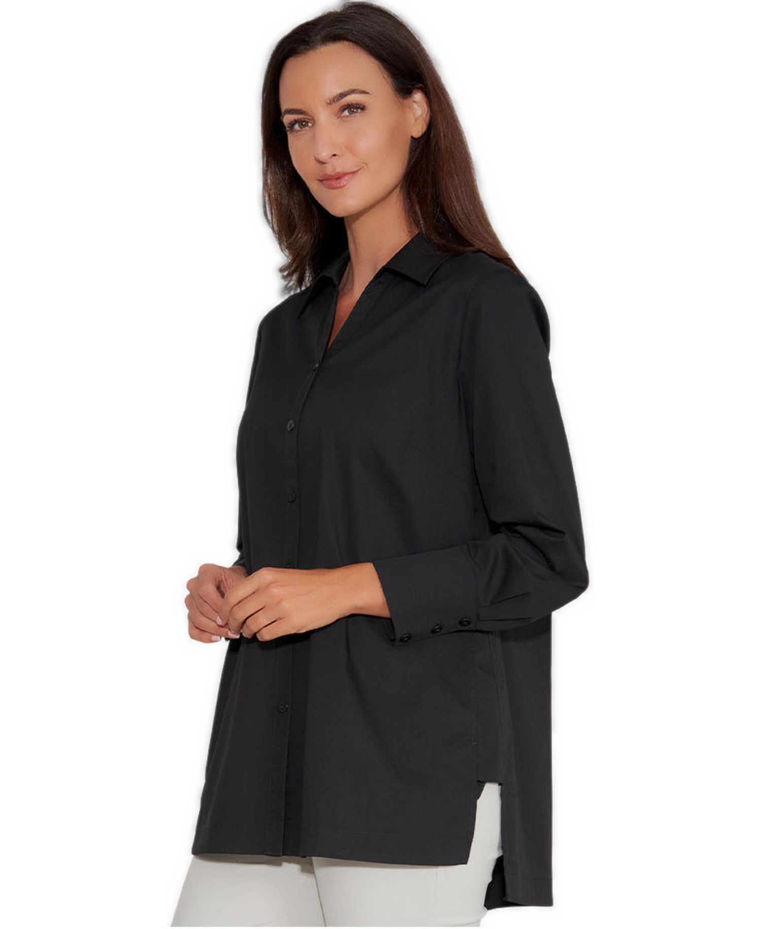 Women's V-Neck Unique Side Step Insert Wish List Shirt