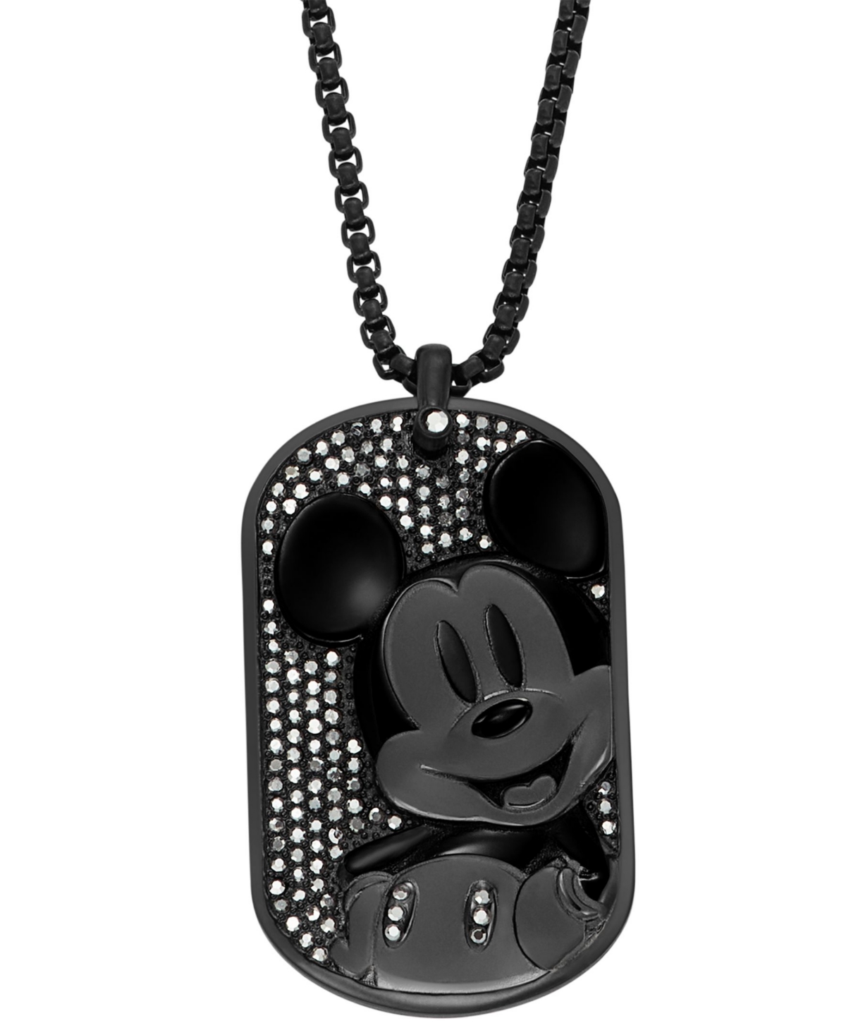 Disney x Fossil Special Edition Men's Hematite Crystal Mickey Mouse Necklace - Black