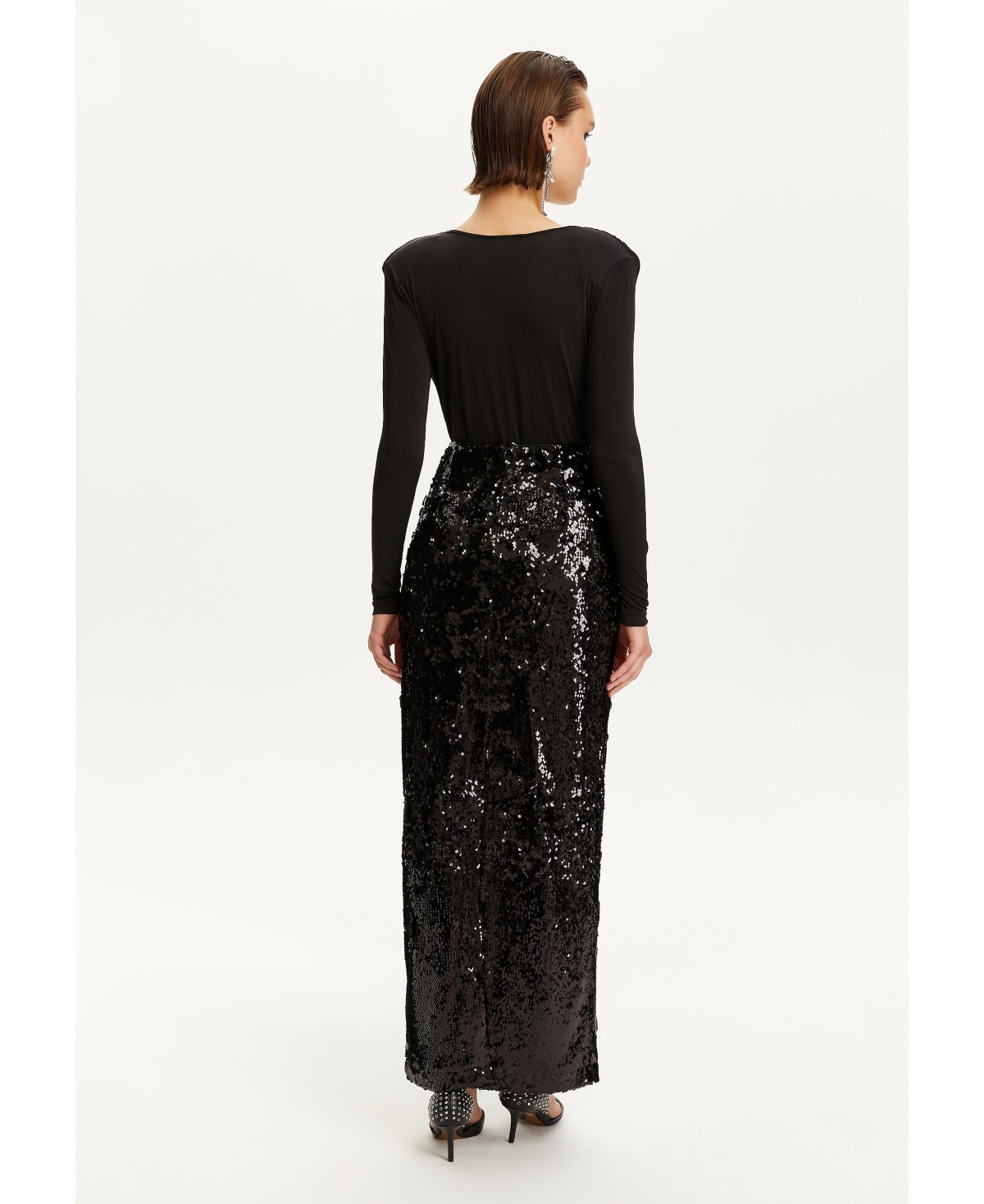 Nocturne Women's Sequined Maxi Skirt