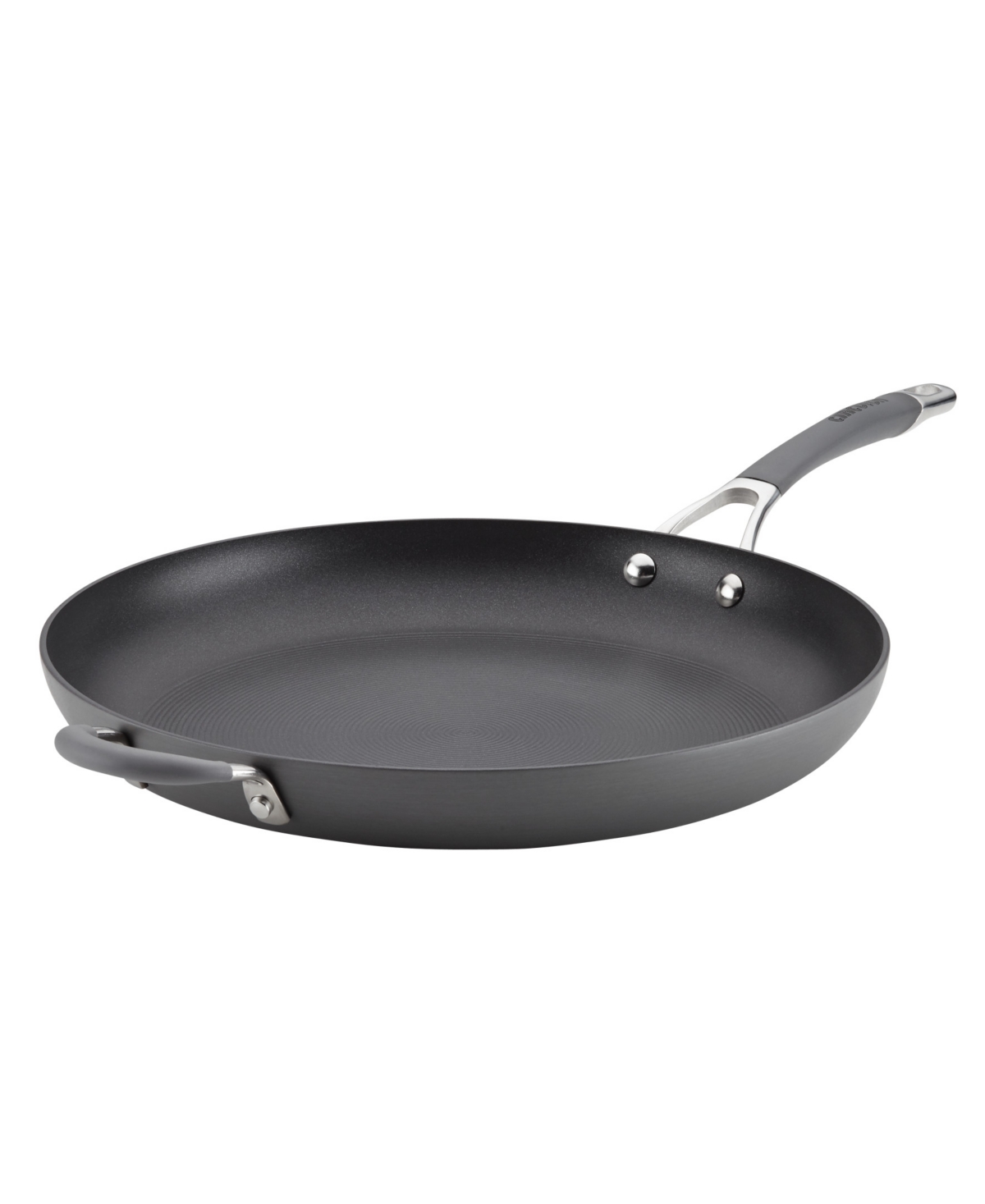 Shop Circulon Radiance Hard Anodized Aluminum Nonstick 14" Frying Pan With Helper Handle In Gray