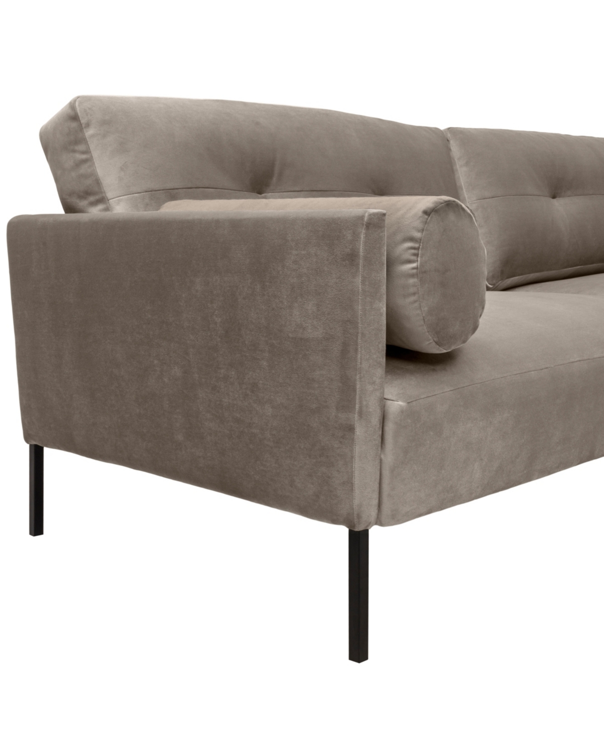 Armen Living Michalina 84" Velvet With Metal Legs Sofa In Fossil Gray,black