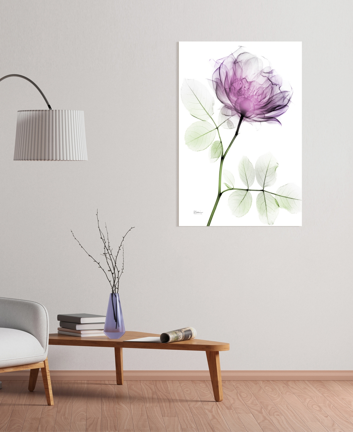 Shop Empire Art Direct "rose Dynasty 1" Frameless Free Floating Tempered Glass Panel Graphic Wall Art, 48" X 32" X 0.2" In Pink