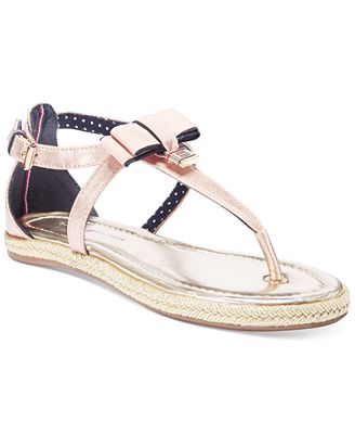 Tommy Hilfiger Girls' or Little Girls' Sandy Lock Charm Sandals - Shoes ...