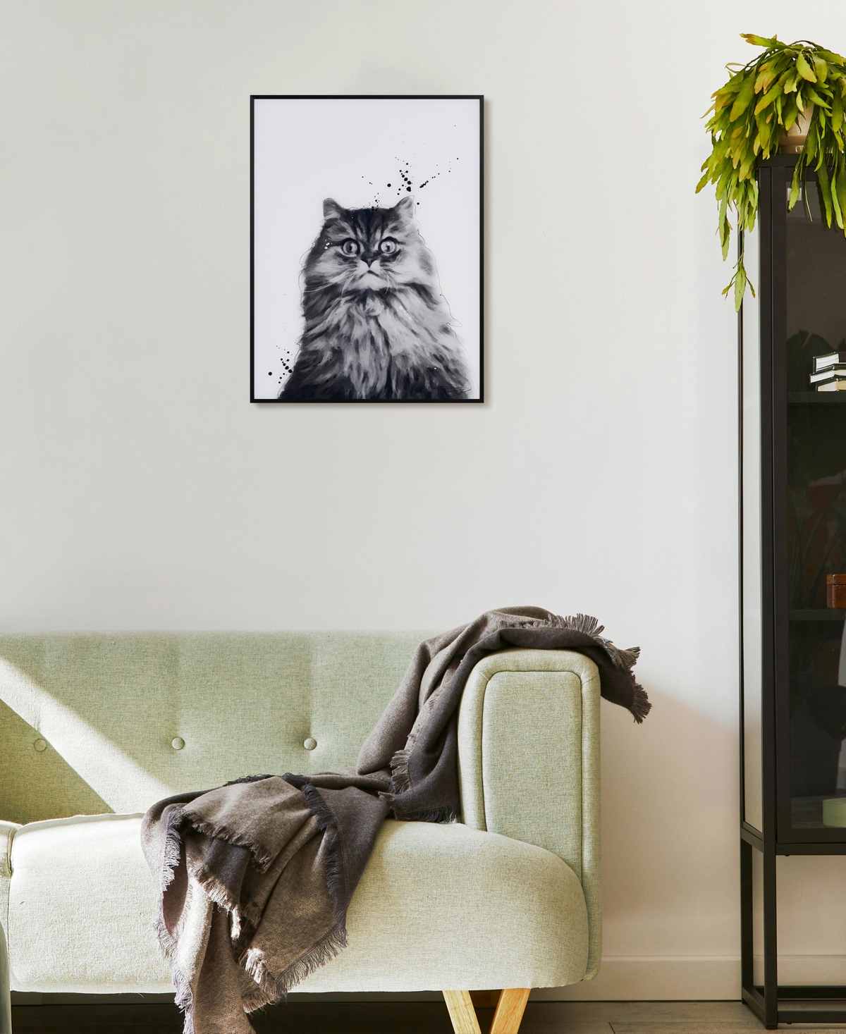 EMPIRE ART DIRECT "NEBELUNG" PET PAINTINGS ON PRINTED GLASS ENCASED WITH A BLACK ANODIZED FRAME, 24" X 18" X 1" 