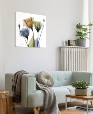 "Gentian Buddies" Frameless Free Floating Tempered Glass Panel Graphic Wall Art, 24" x 24" x 0.2"
