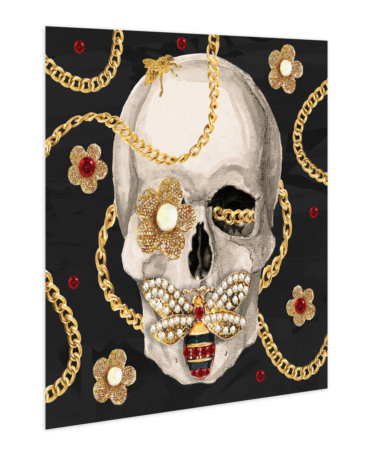 EMPIRE ART DIRECT "GOLD-TONE DIGGER" FRAMELESS FREE FLOATING TEMPERED GLASS PANEL GRAPHIC WALL ART, 24" X 24" X 0.2" 