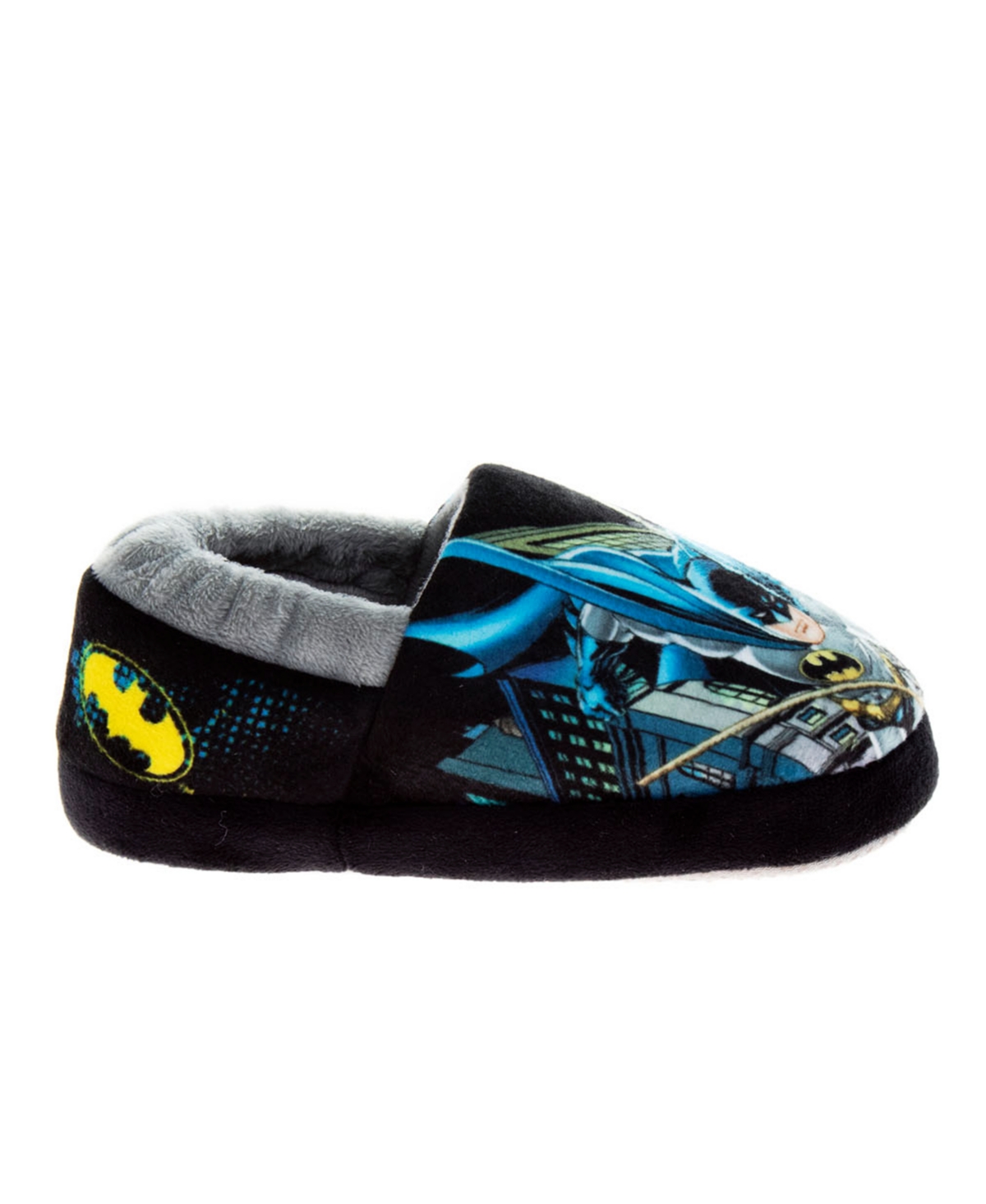 Shop Warner Brothers Little Boys Batman Dual Sizes House Slippers In Black,yellow