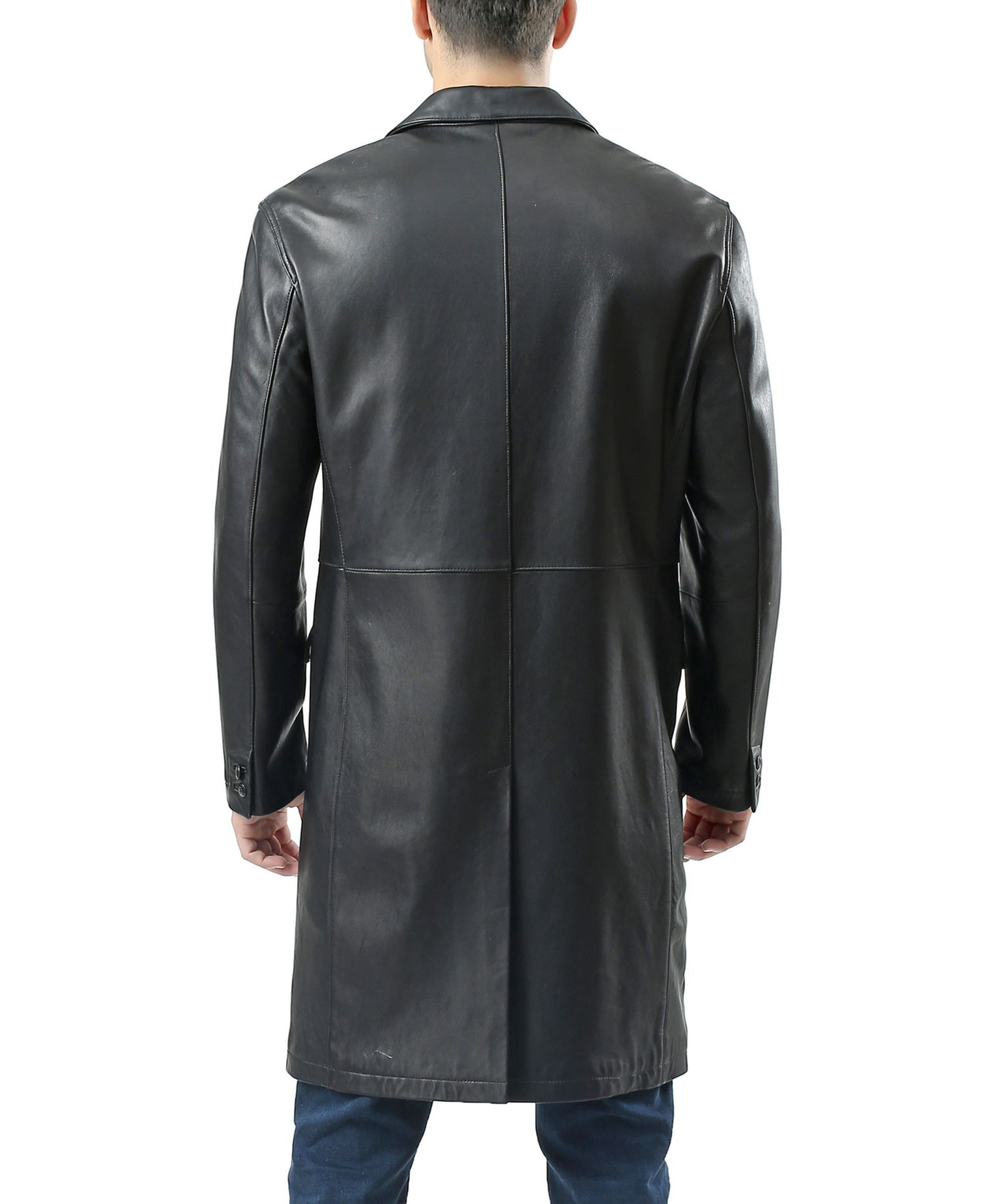 Men's Men Leather Long Coat