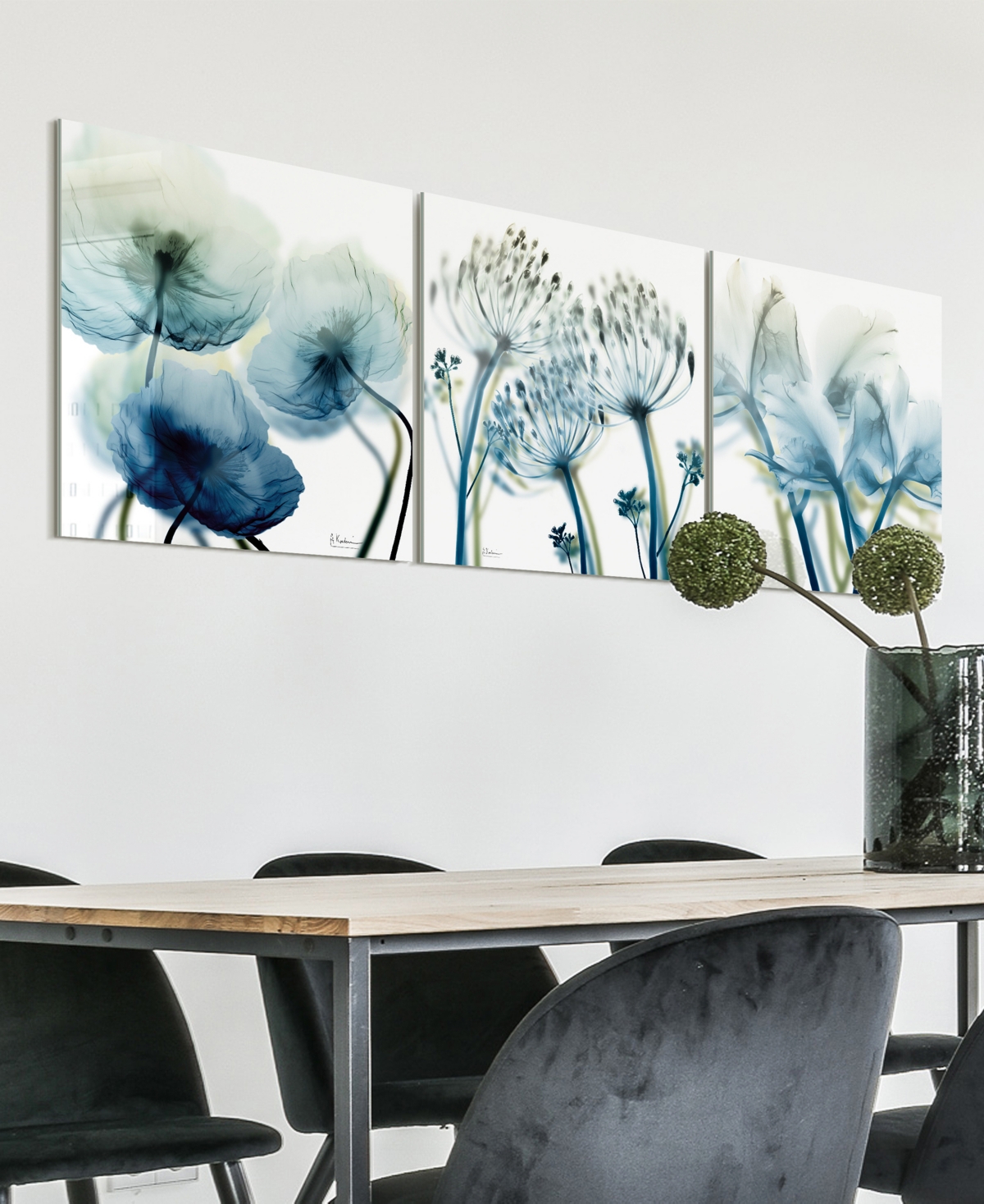 Empire Art Direct Unfocused Beauty 1 2 3 Frameless Free Floating Tempered Glass Panel Graphic Wall Art, 24" X 24" X 0. In Blue,green