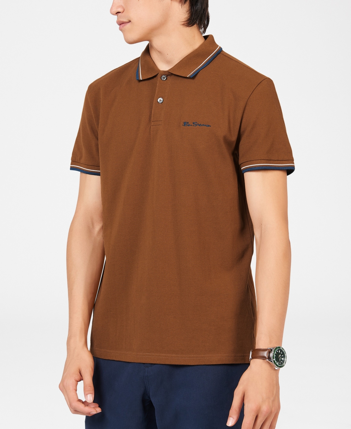 Shop Ben Sherman Men's Signature Short Sleeve Polo Shirt In Ginger