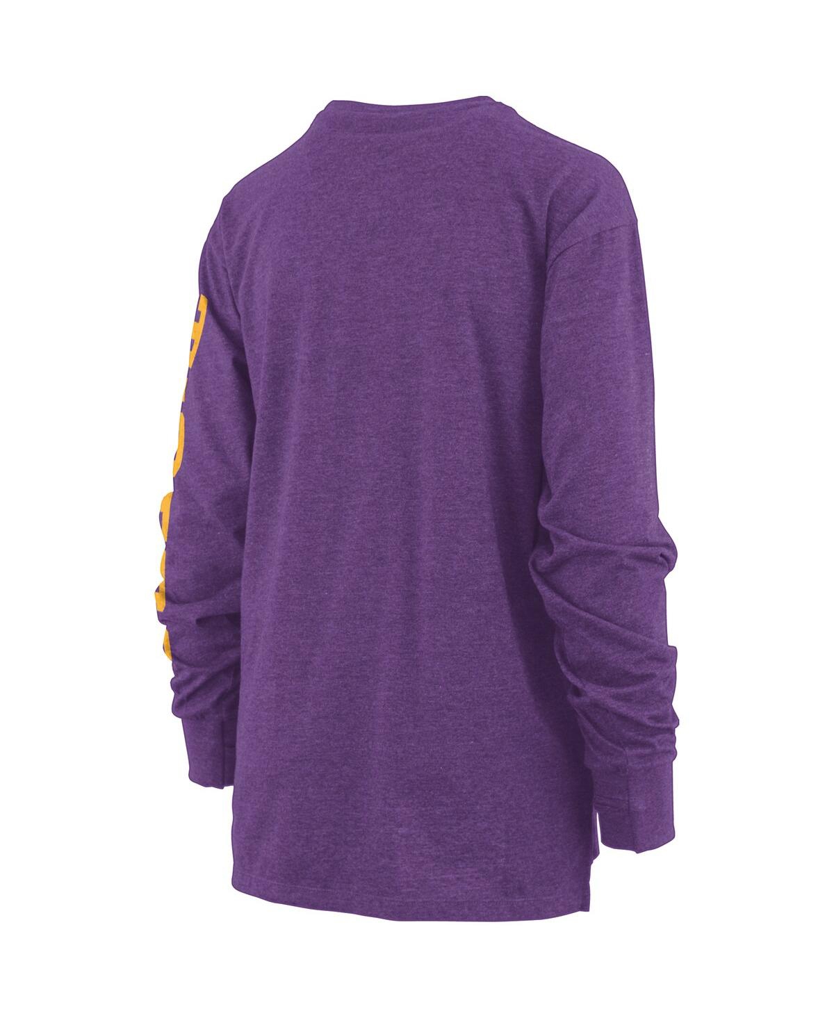 PRESSBOX WOMEN'S PRESSBOX PURPLE LSU TIGERS PLUS SIZE TWO-HIT CANYON LONG SLEEVE T-SHIRT 