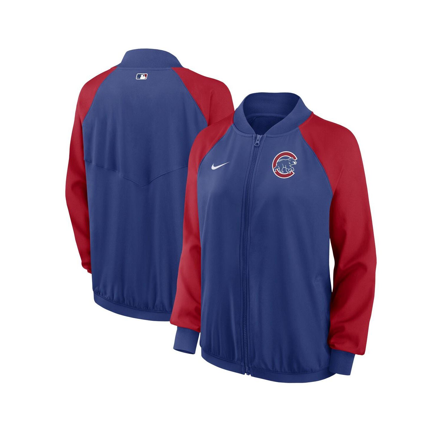 Women's Royal Chicago Cubs Authentic Collection Team Raglan Performance Full-Zip Jacket