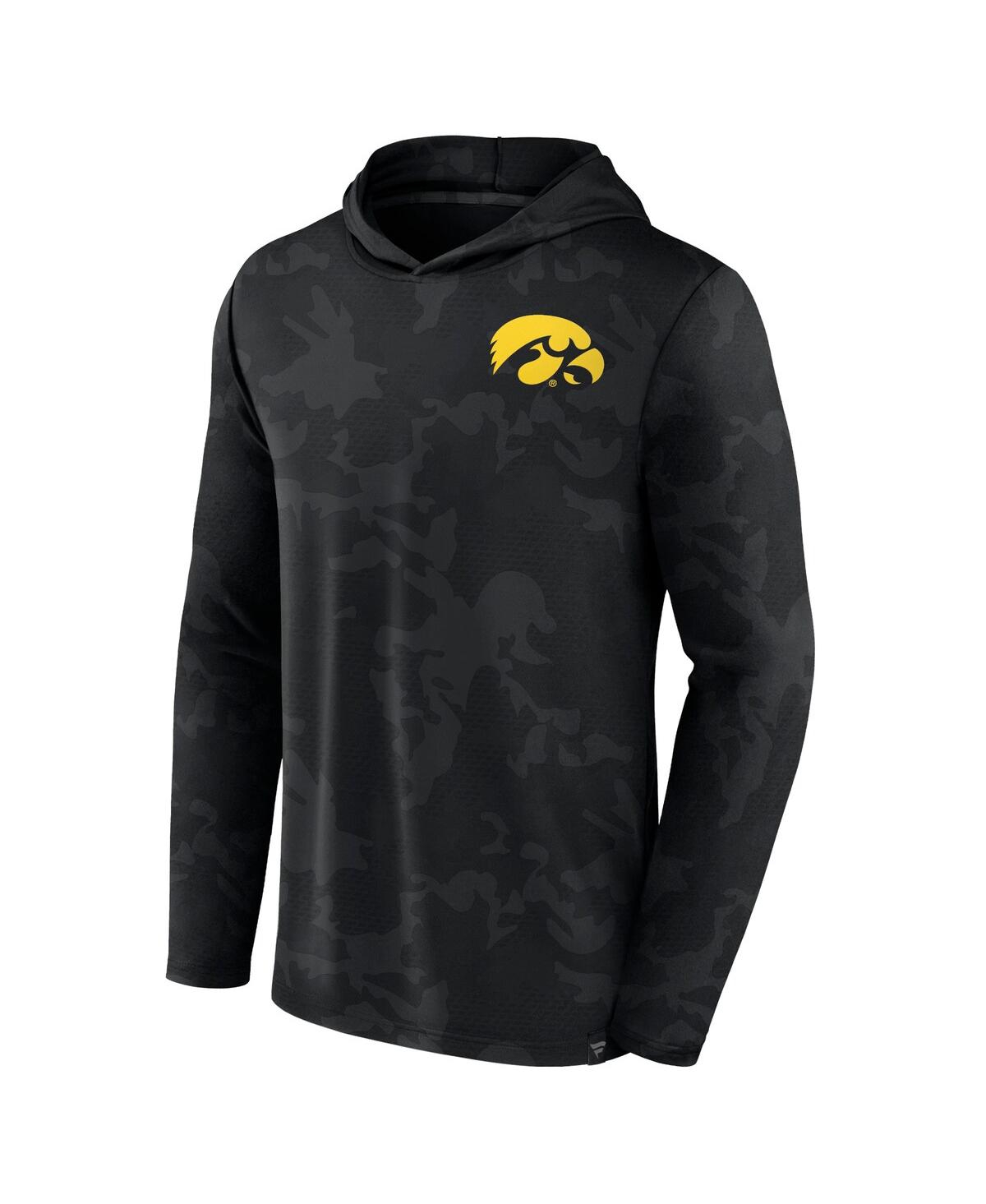 Men's FanaticsIowa Hawkeyes Camo Hoodie Long Sleeve T-shirt - Black
