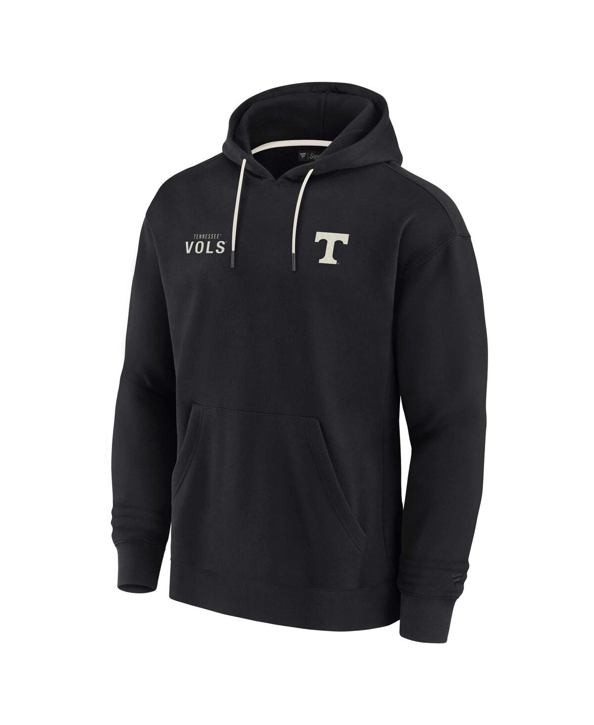 Fanatics Signature Men's And Women's  Black Tennessee Volunteers Super Soft Fleece Pullover Hoodie In Black