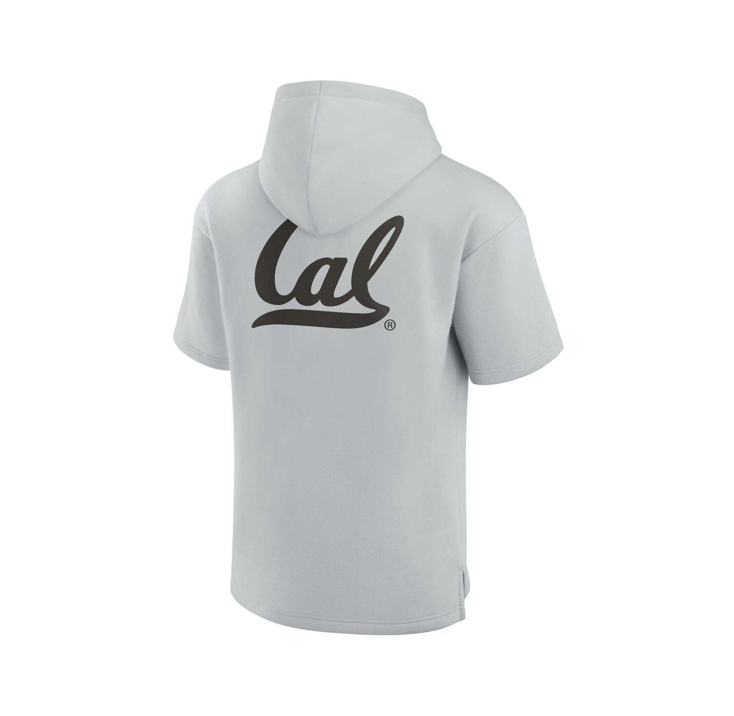 Men's and Women's Gray Cal Bears Super Soft Fleece Short Sleeve Pullover Hoodie