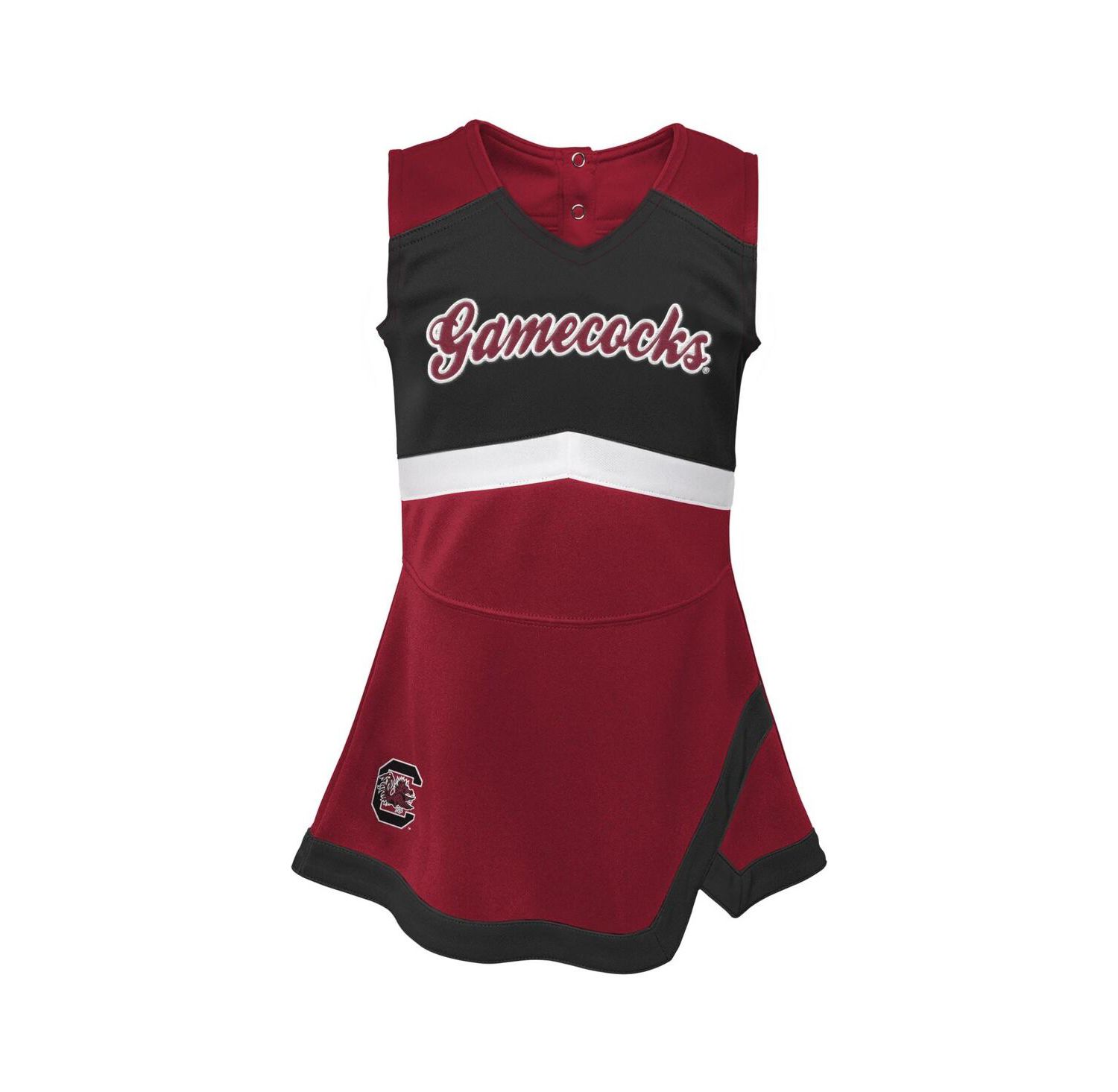 Girls Preschool Garnet, Black South Carolina Gamecocks Two-Piece Cheer Captain Jumper Dress and Bloomers Set