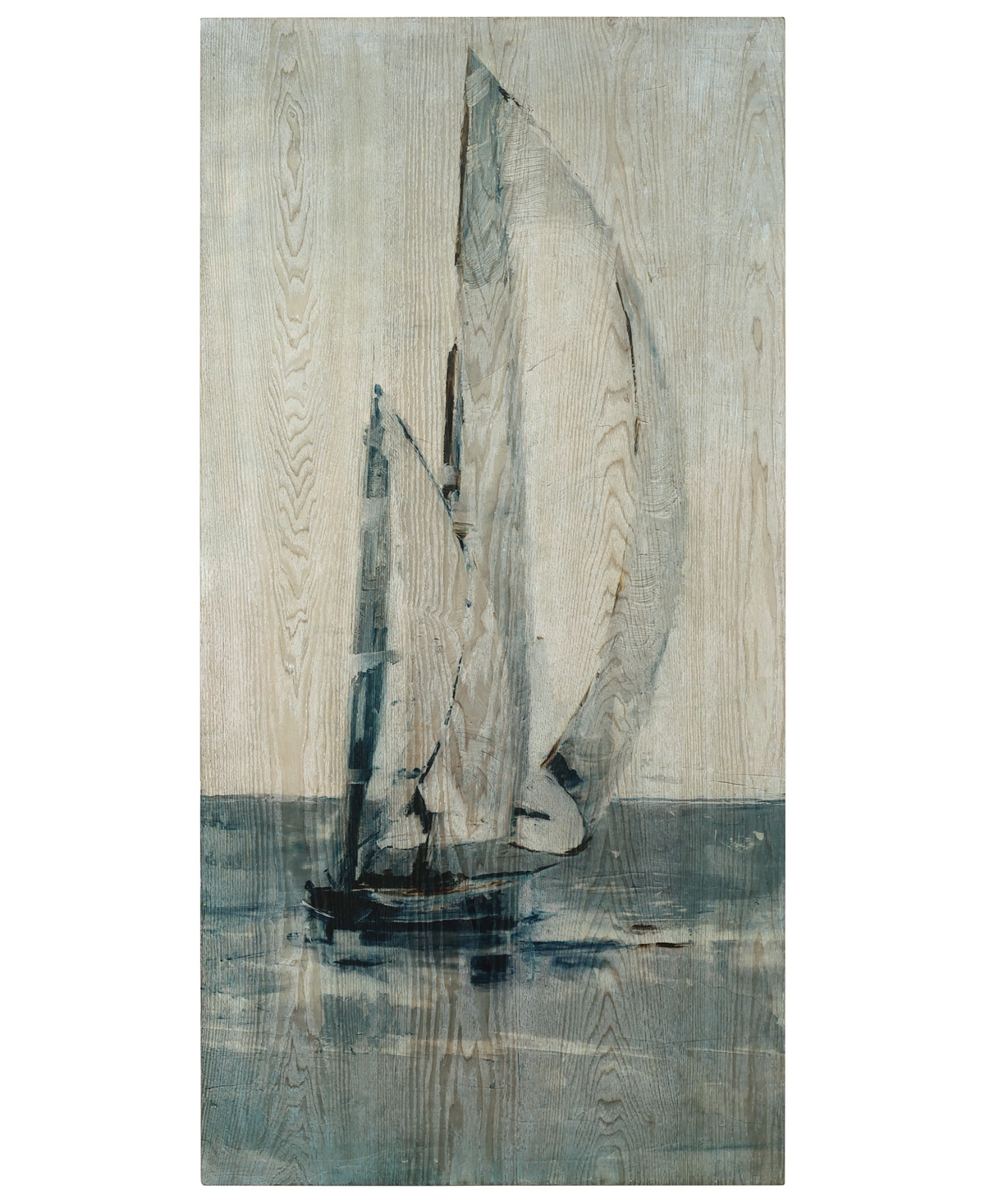 Empire Art Direct "gray Seas Ii" Fine Giclee Printed Directly On Hand Finished Ash Wood Wall Art, 48" X 24" X 1.5"