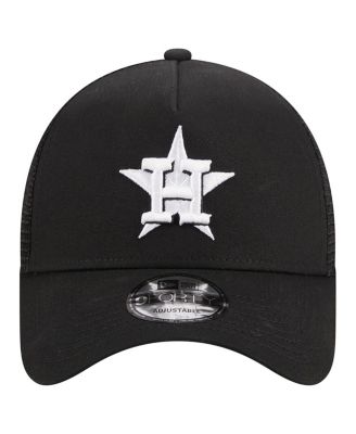 Men's Black Houston Astros A-Frame 9FORTY Trucker Adjustable Hat