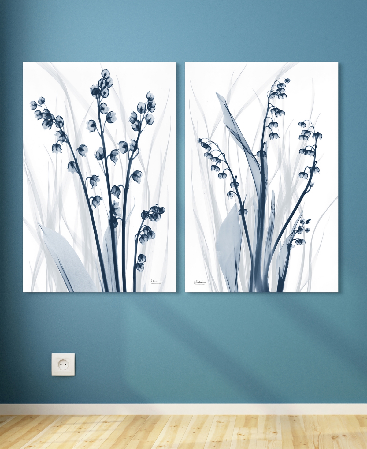 Empire Art Direct Radiant Blues 1 2 Frameless Free Floating Tempered Glass Panel Graphic Wall Art, 48" X 32" X 0.2" Ea In Blue