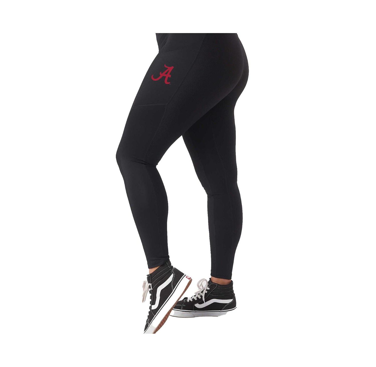 Women's Black Alabama Crimson Tide 7/8 Mixed Media Pocket iLeggings