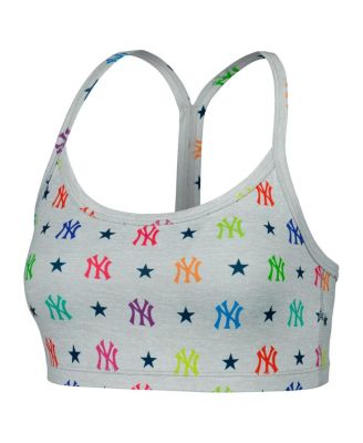 Women's Gray New York Yankees TLC Rainbow Bra
