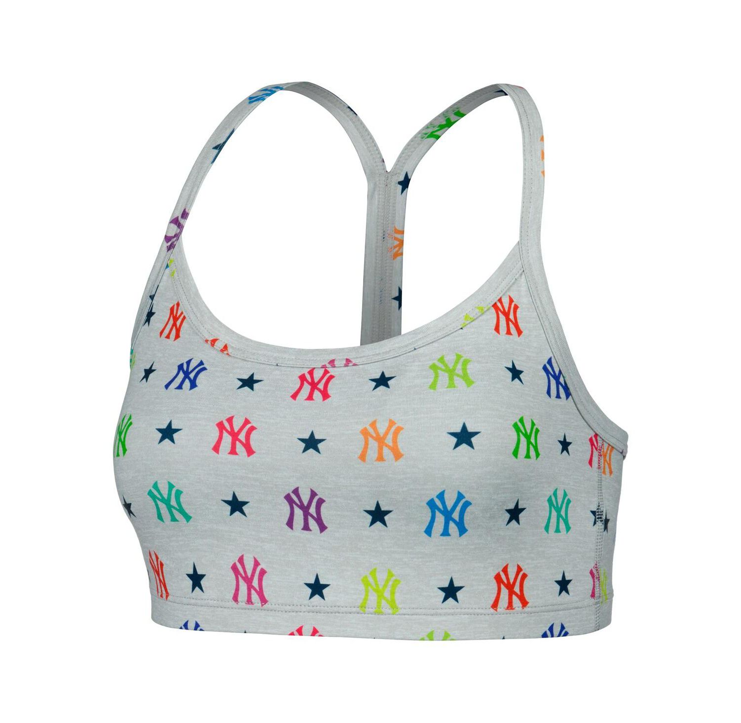Women's Gray New York Yankees TLC Rainbow Bra