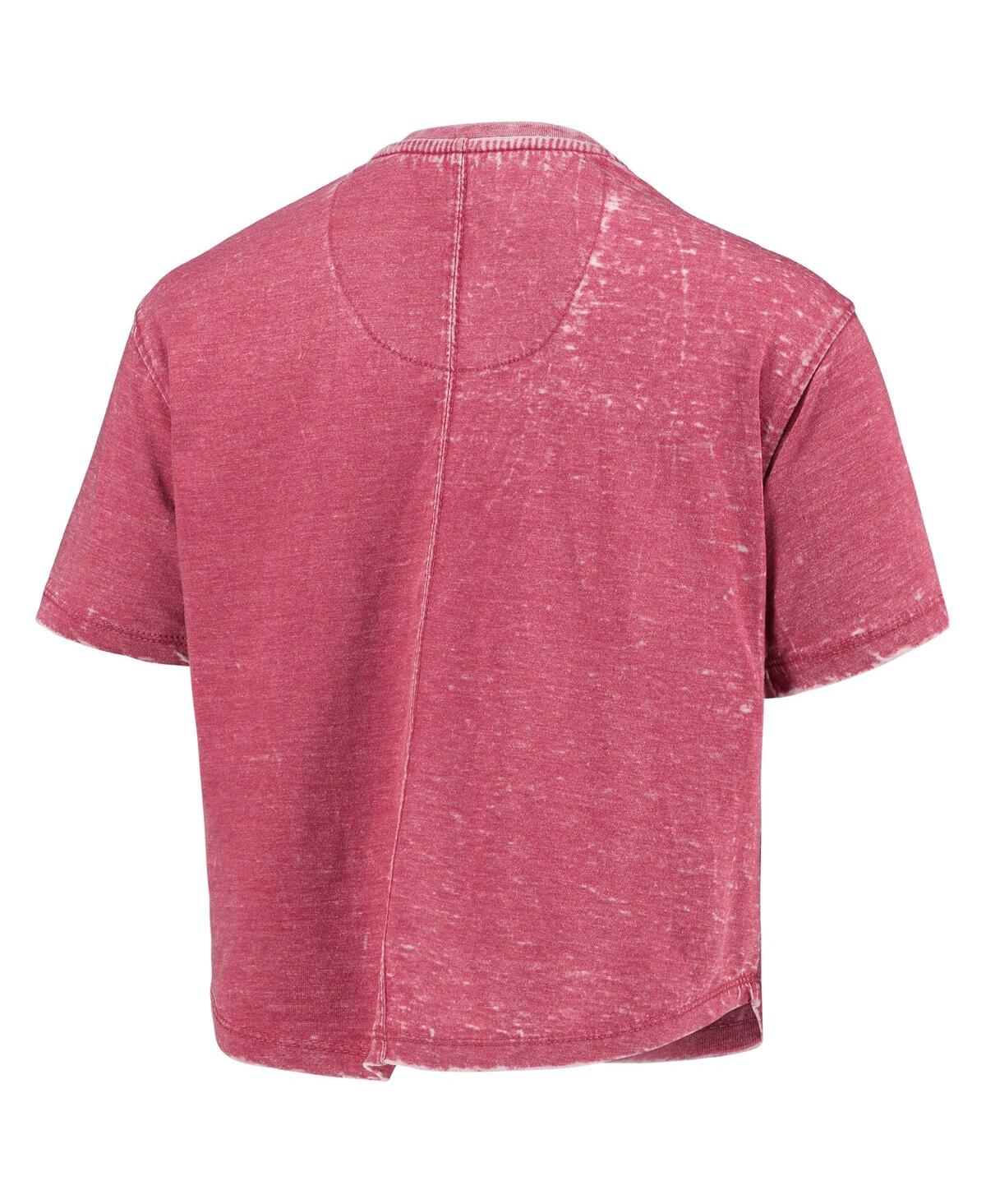 Women's PressboxDistressed Florida State Seminoles Edith Vintage-Like Burnout Crop T-shirt - Garnet