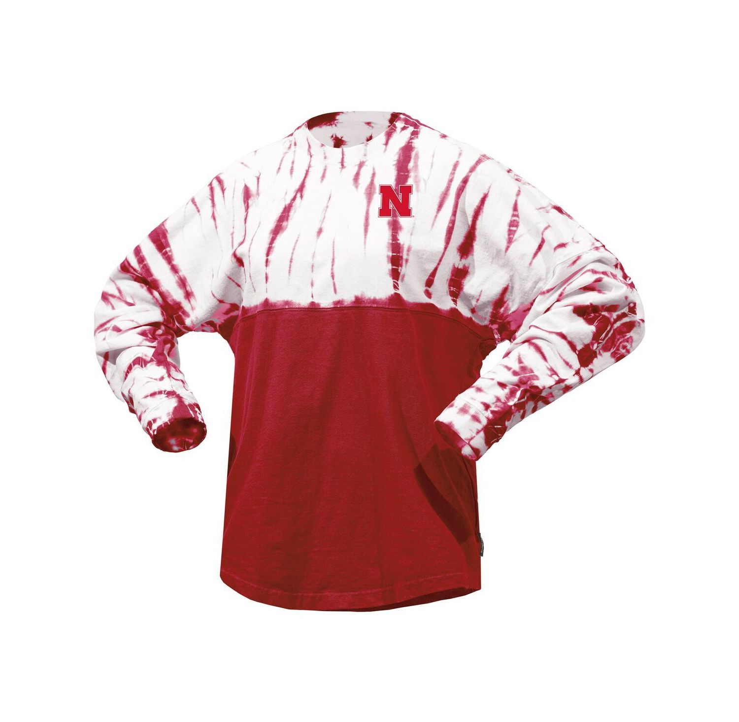Women's Scarlet Nebraska Huskers Tie-Dye Long Sleeve Jersey T-shirt